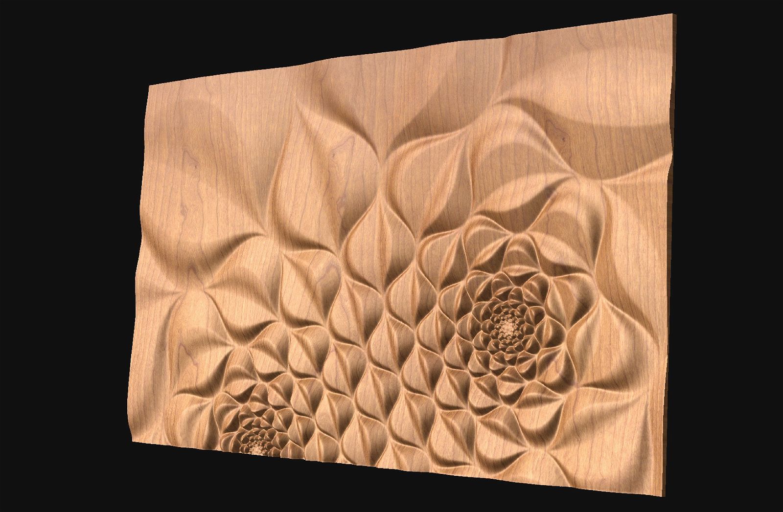Decorative abstract 3D relief sculpture model FFF 16.22.04 for CNC machining - Bonitum CNC Model Studio