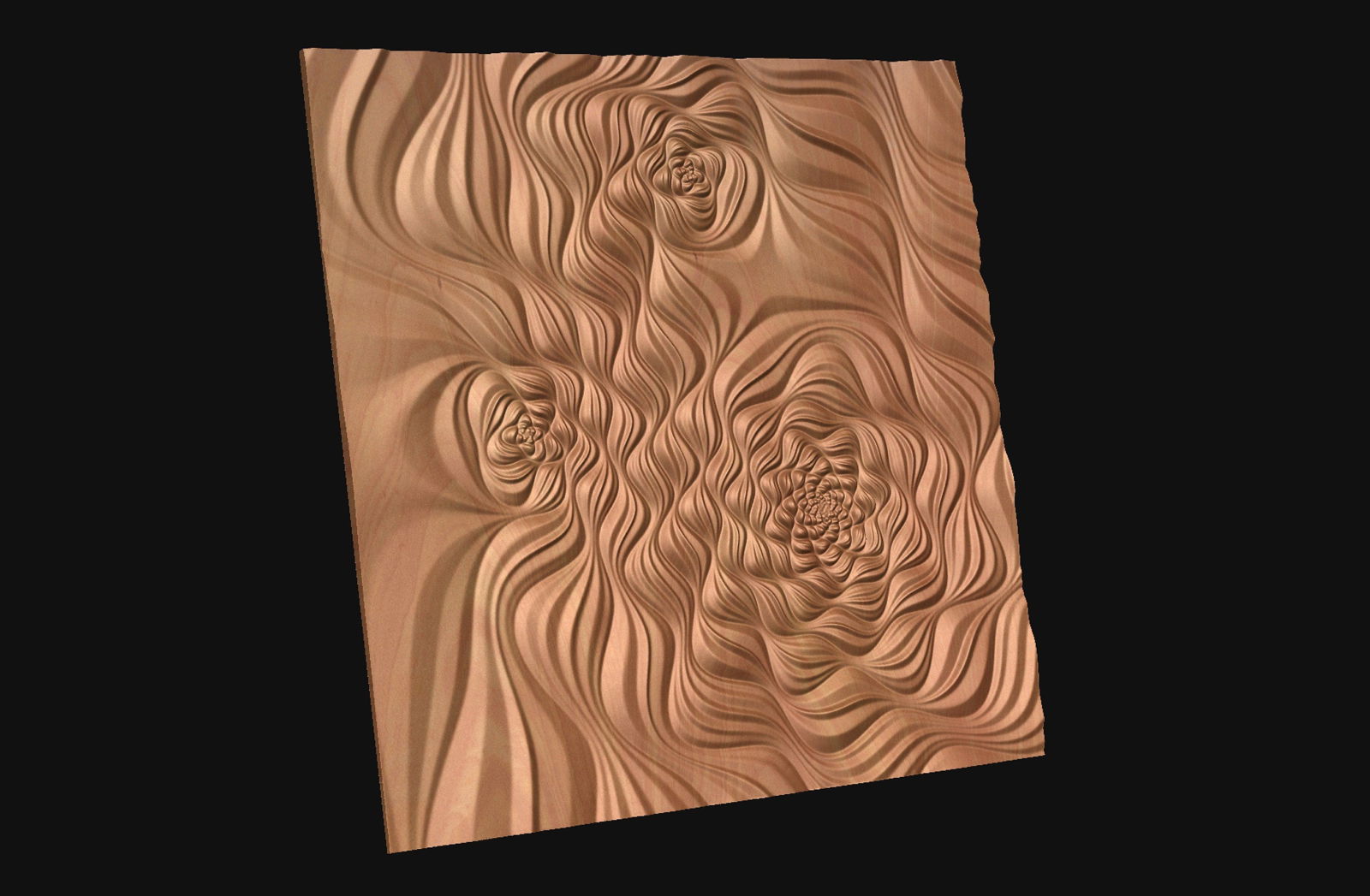 Decorative abstract 3D relief sculpture model FFF 18.39.53 for CNC machining - Bonitum CNC Model Studio
