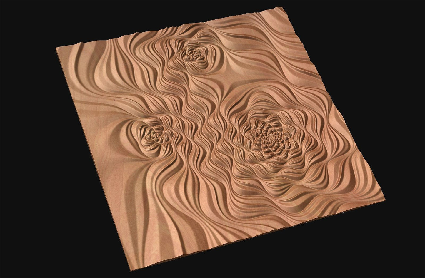Decorative abstract 3D relief sculpture model FFF 18.39.53 for CNC machining - Bonitum CNC Model Studio