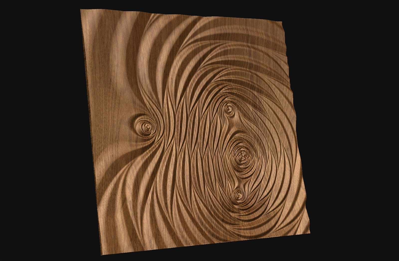 Decorative abstract 3D relief sculpture model FFF 19.16.54 for CNC machining - Bonitum CNC Model Studio