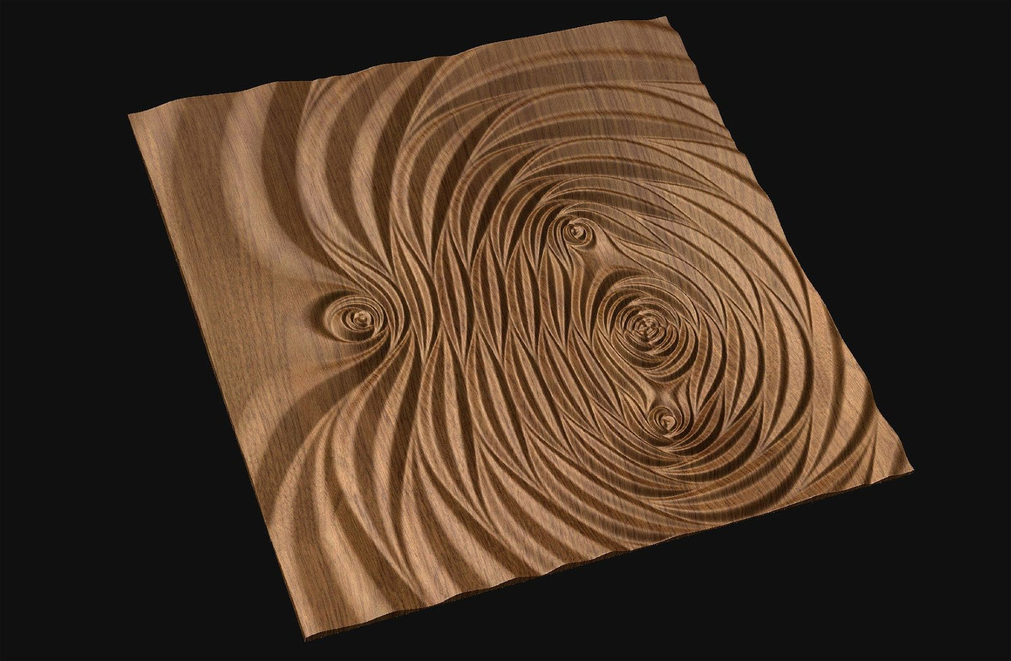 Decorative abstract 3D relief sculpture model FFF 19.16.54 for CNC machining - Bonitum CNC Model Studio