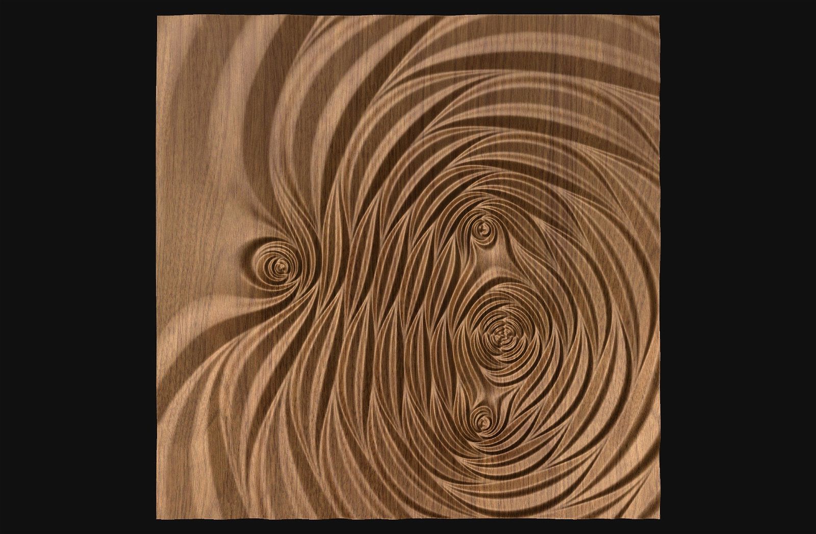 Decorative abstract 3D relief sculpture model FFF 19.16.54 for CNC machining - Bonitum CNC Model Studio