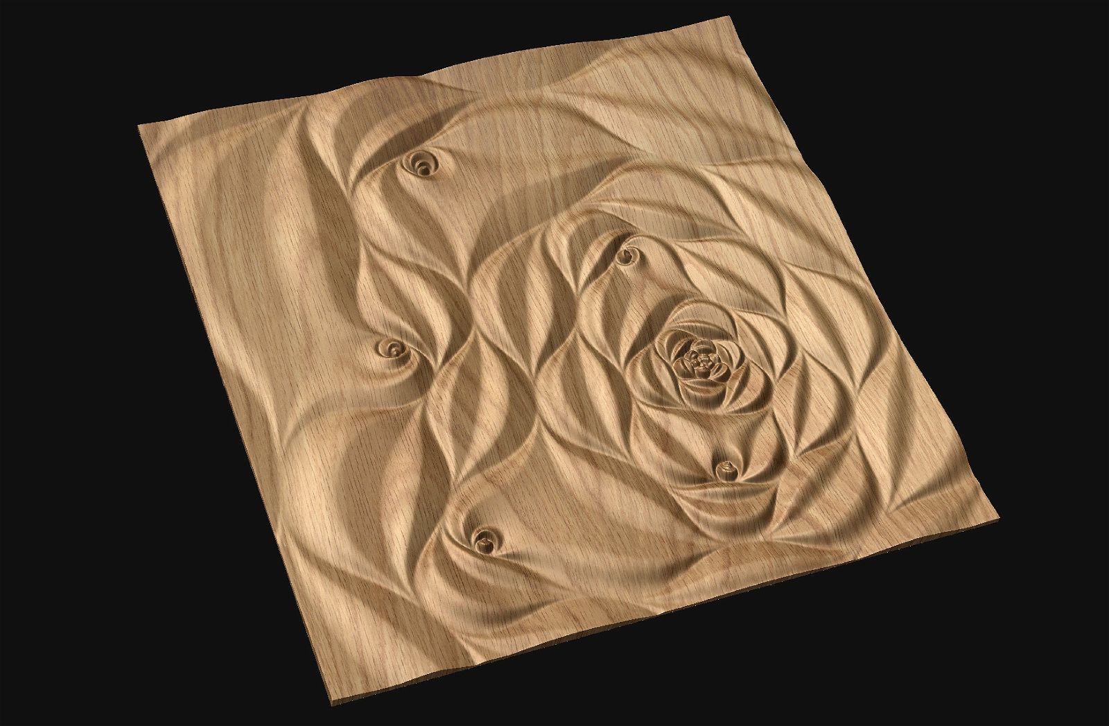 Decorative abstract 3D relief sculpture model FFF 19.19.43 for CNC machining - Bonitum CNC Model Studio
