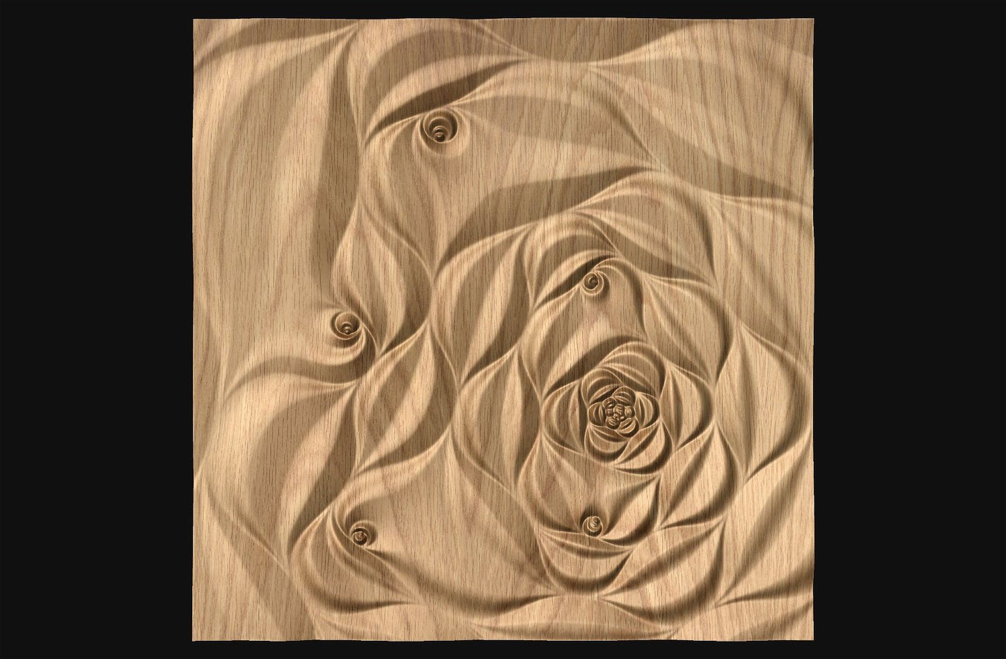 Decorative abstract 3D relief sculpture model FFF 19.19.43 for CNC machining - Bonitum CNC Model Studio