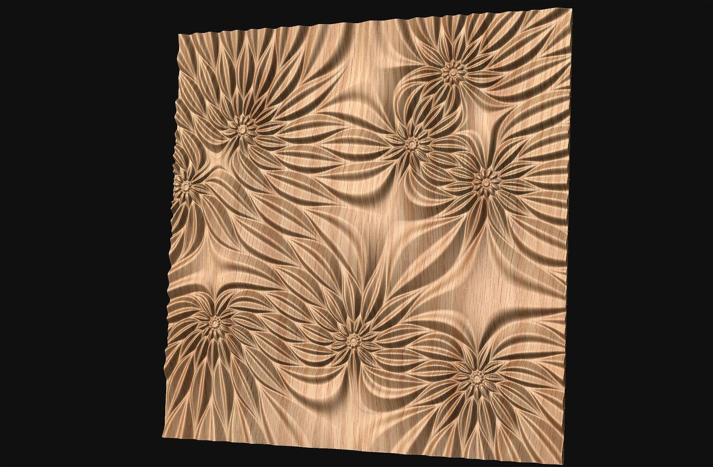 Decorative abstract 3D relief sculpture model FFF 21.18.25 for CNC machining - Bonitum CNC Model Studio