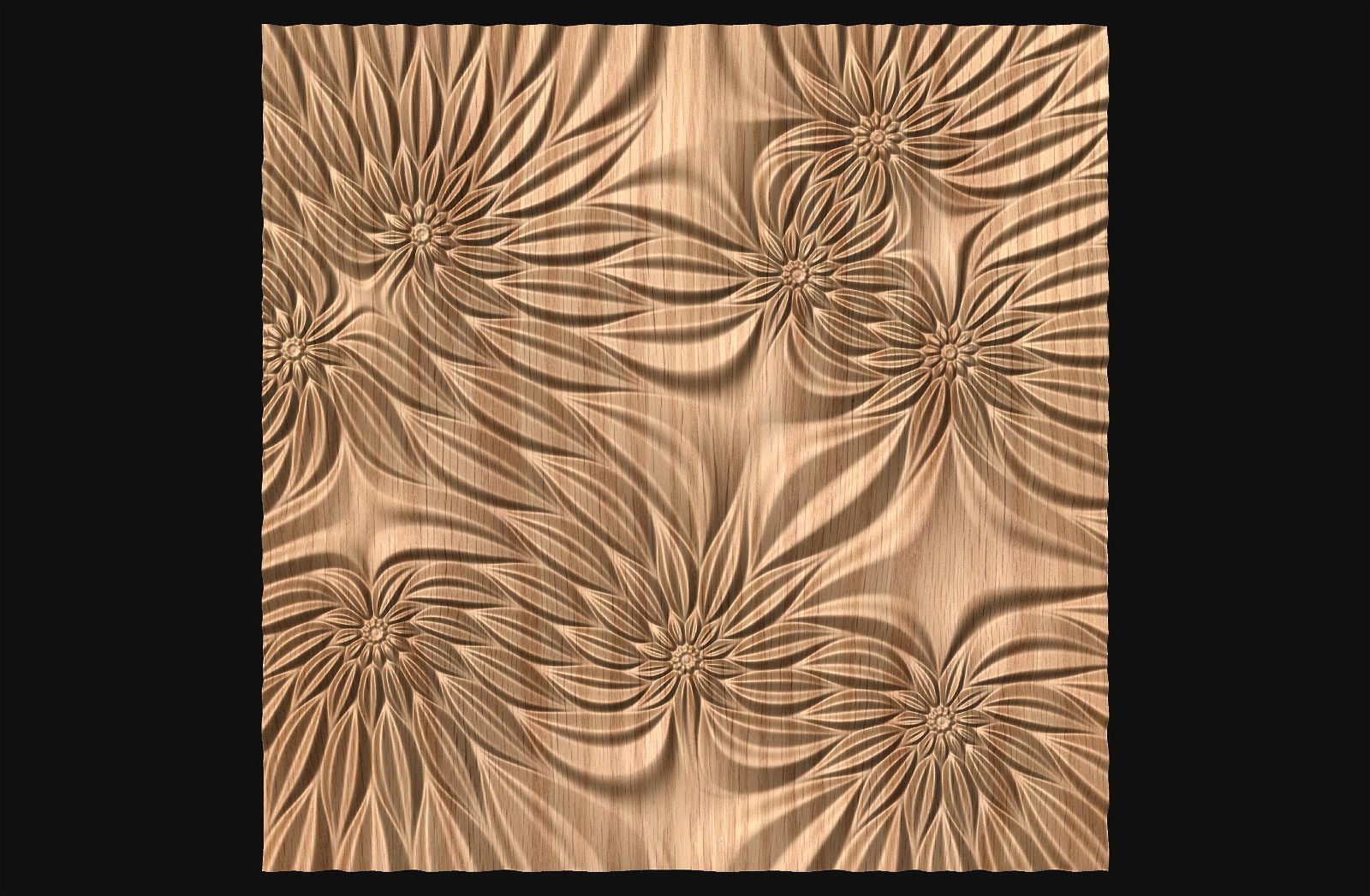Decorative abstract 3D relief sculpture model FFF 21.18.25 for CNC machining - Bonitum CNC Model Studio
