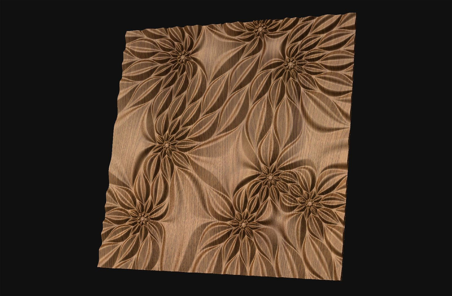 Decorative abstract 3D relief sculpture model FFF 21.21.14 for CNC machining - Bonitum CNC Model Studio