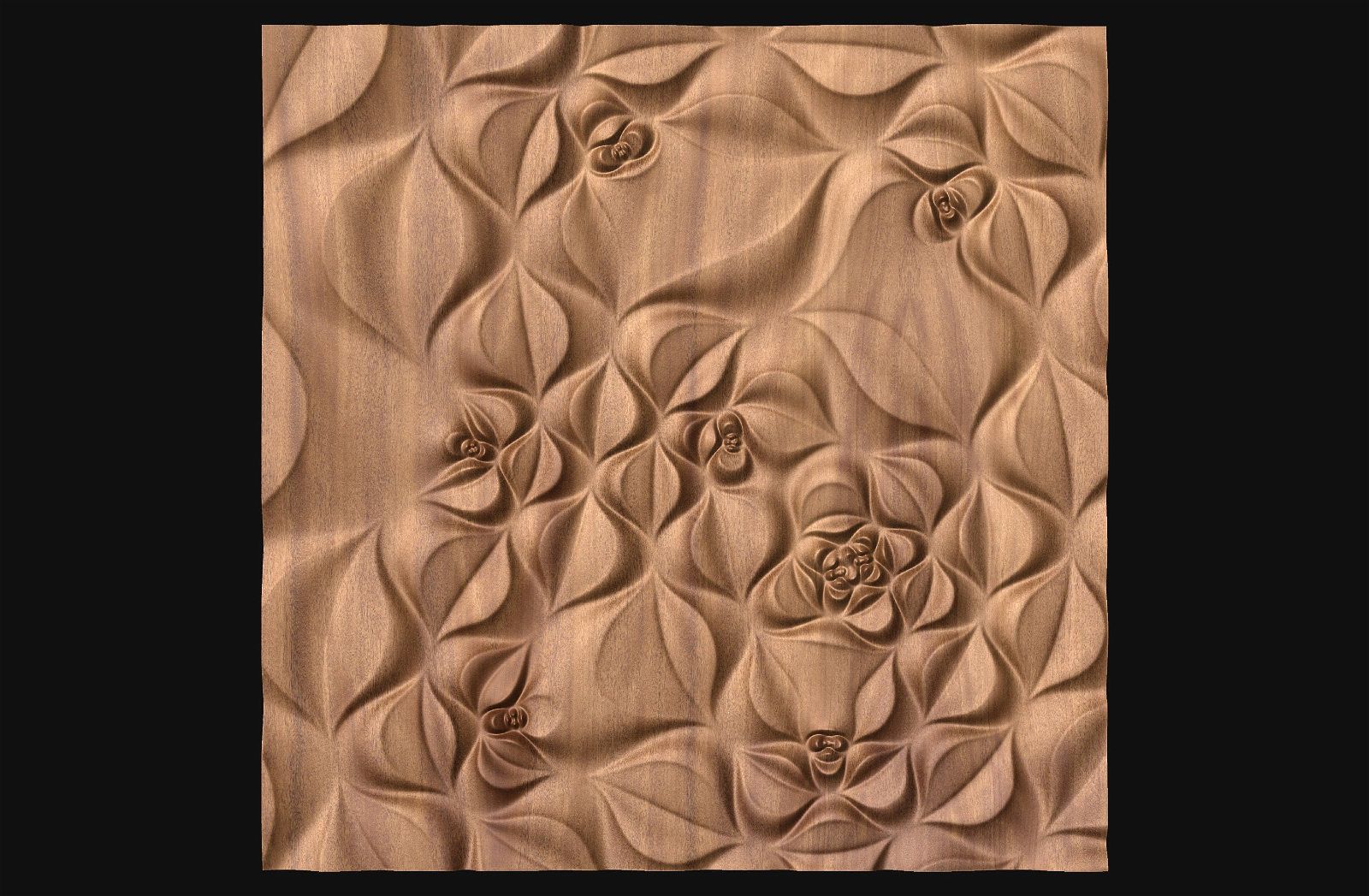 Decorative abstract 3D relief sculpture model FFF 21.33.55 for CNC machining - Bonitum CNC Model Studio