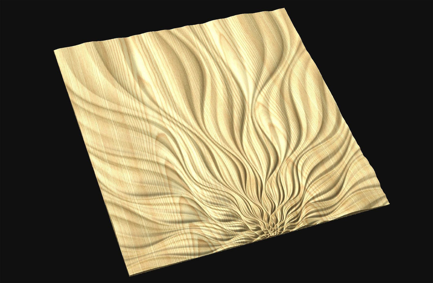 Decorative abstract 3D relief sculpture model FFF 21.56.08 for CNC machining - Bonitum CNC Model Studio