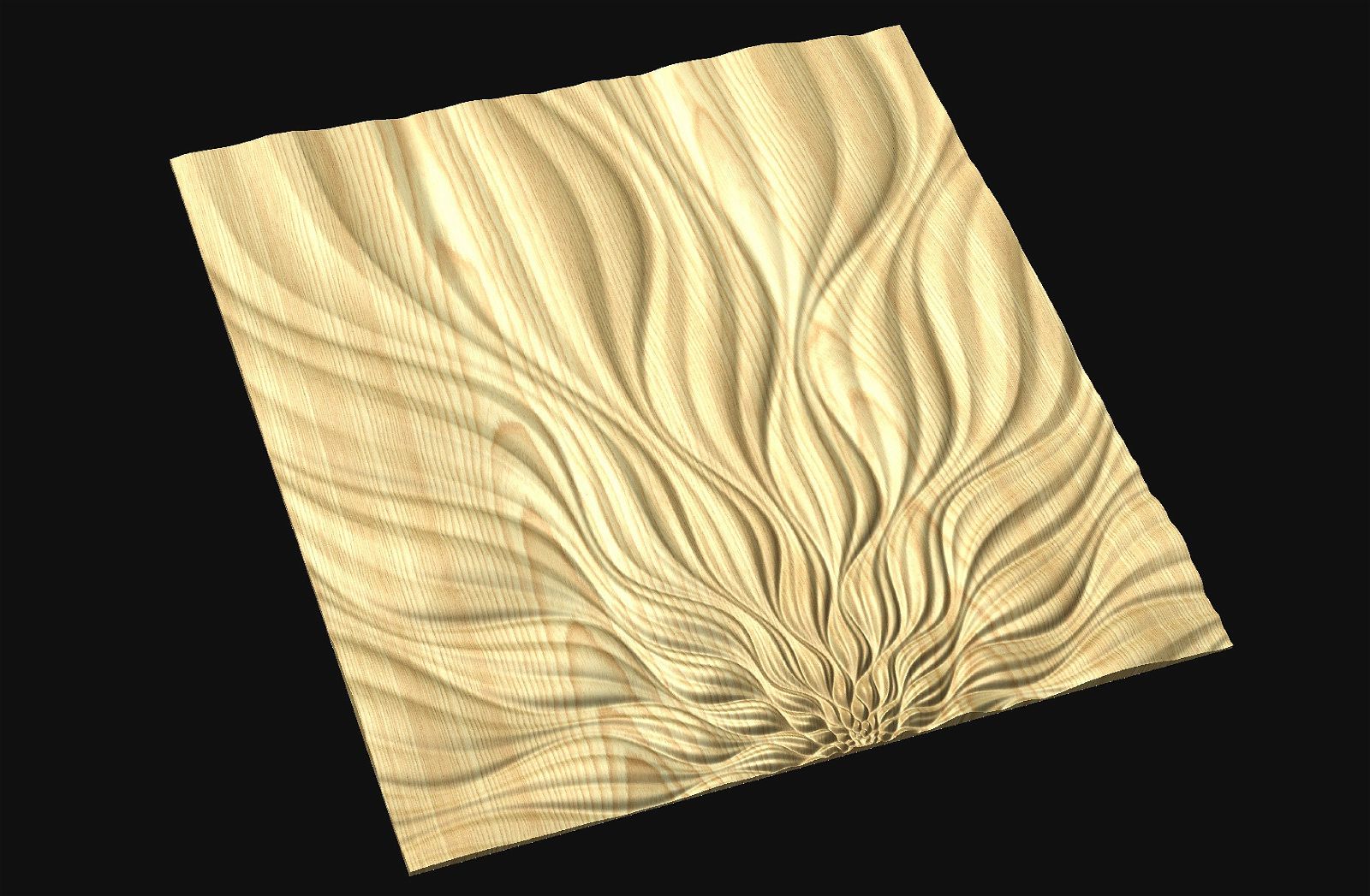 Decorative abstract 3D relief sculpture model FFF 21.56.08 for CNC machining - Bonitum CNC Model Studio