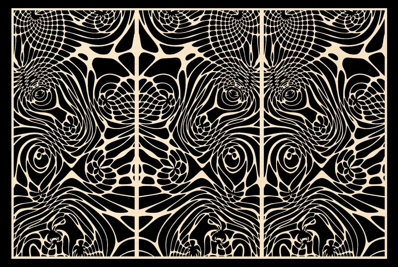 FLOW6326 Laser cut pattern file - CNC vector file - Bonitum CNC Model Studio