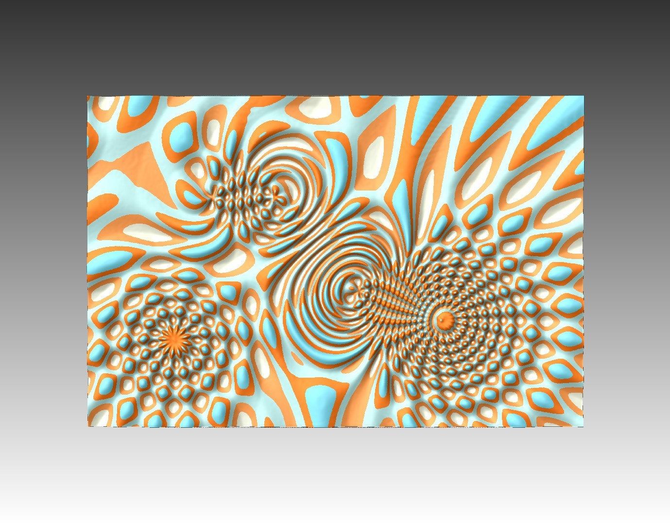 Flow 7717 Decorative abstract 3D relief sculpture model for CNC machining - Bonitum CNC Model Studio