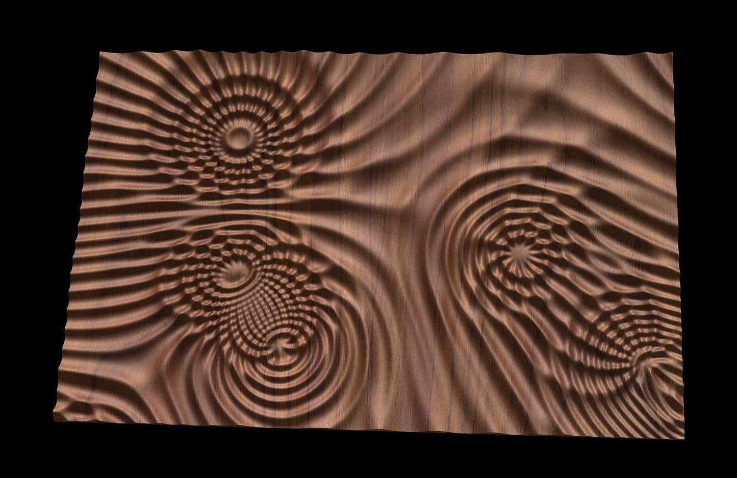 Flow 7720 Decorative abstract 3D relief op art sculpture model for CNC machining - Bonitum CNC Model Studio