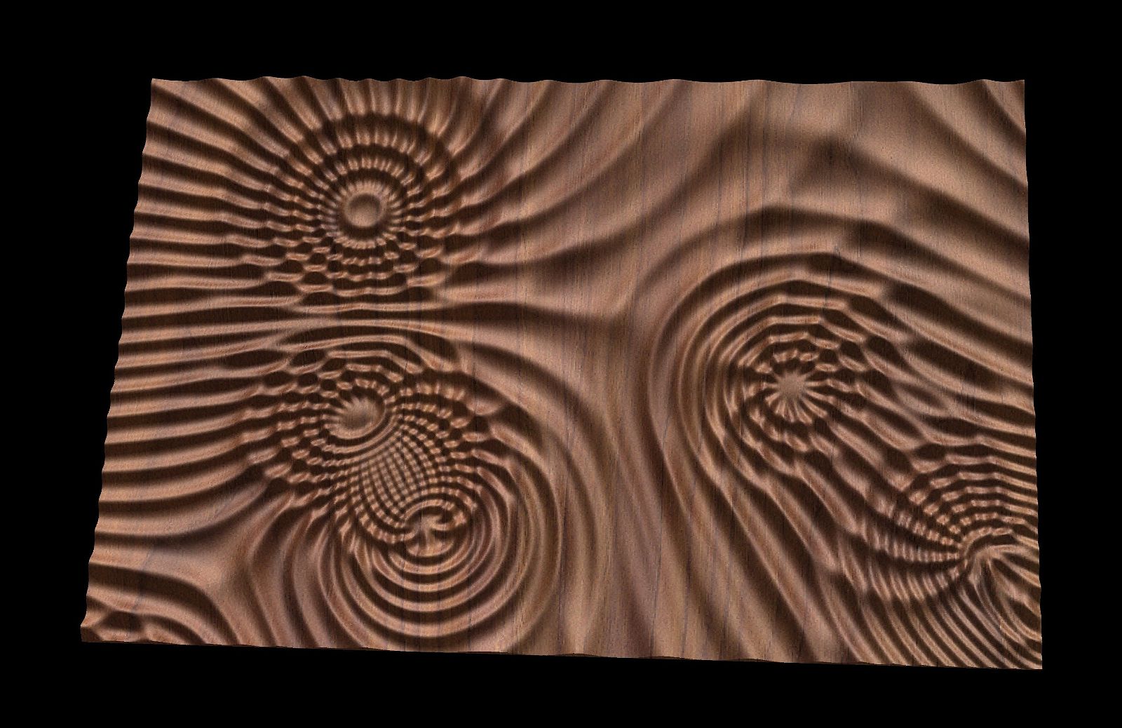 Flow 7720 Decorative abstract 3D relief op art sculpture model for CNC machining - Bonitum CNC Model Studio