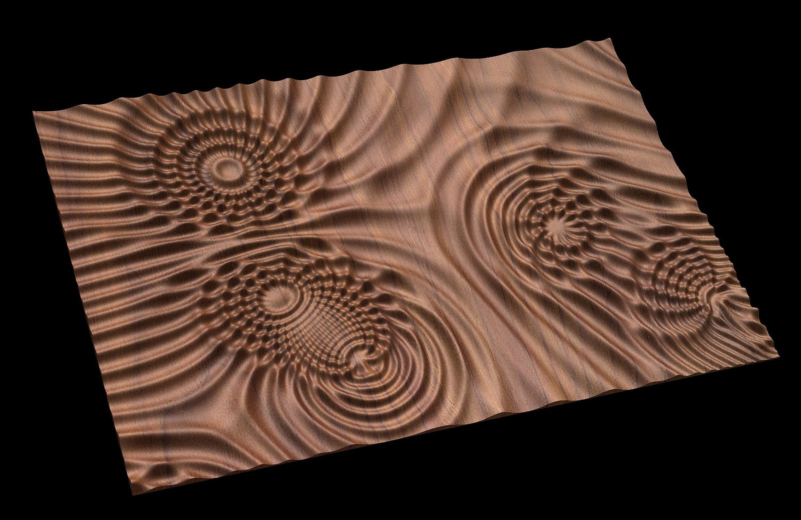 Flow 7720 Decorative abstract 3D relief op art sculpture model for CNC machining - Bonitum CNC Model Studio