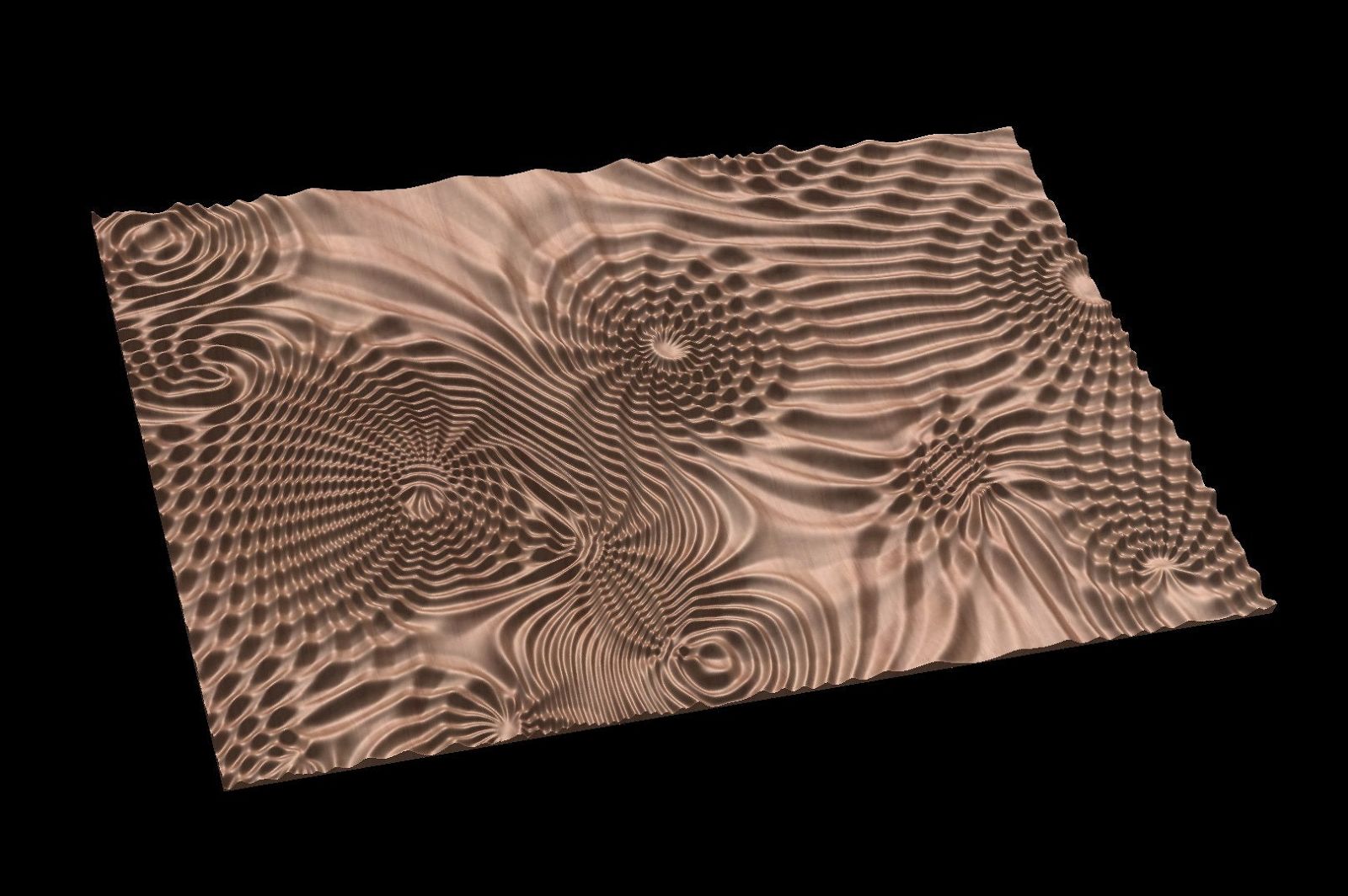 Flow 7792 Decorative abstract 3D relief op-art sculpture model for CNC machining - Bonitum CNC Model Studio