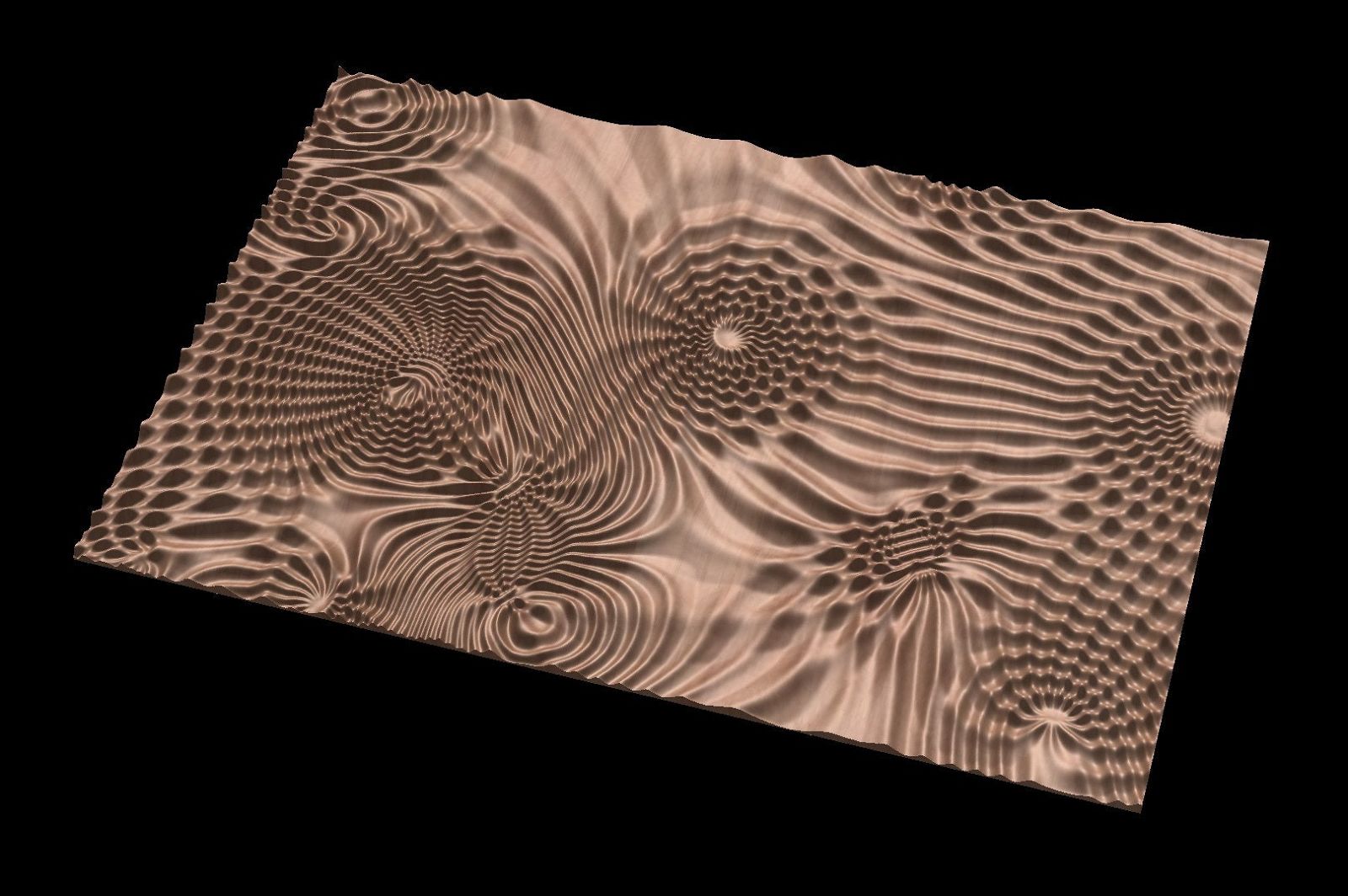 Flow 7792 Decorative abstract 3D relief op-art sculpture model for CNC machining - Bonitum CNC Model Studio