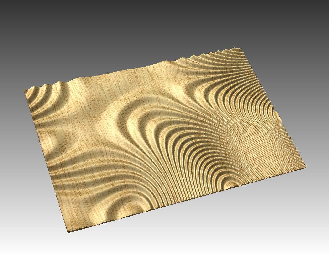 Flow 7857 Decorative abstract 3D relief sculpture model for CNC machining - Bonitum CNC Model Studio