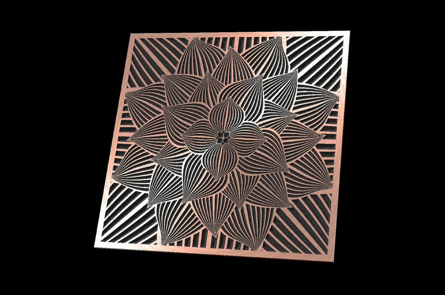 Flower Ihana Kukka Vector file for V-carving - Bonitum CNC Model Studio