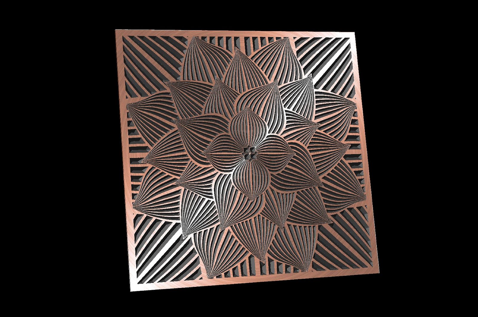 Flower Ihana Kukka Vector file for V-carving - Bonitum CNC Model Studio