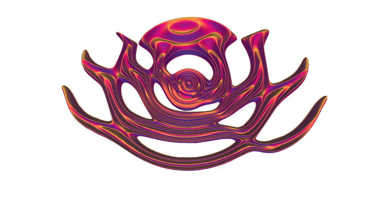 JANIV01 Decorative abstract 3D relief op art sculpture model for CNC machining - Bonitum CNC Model Studio