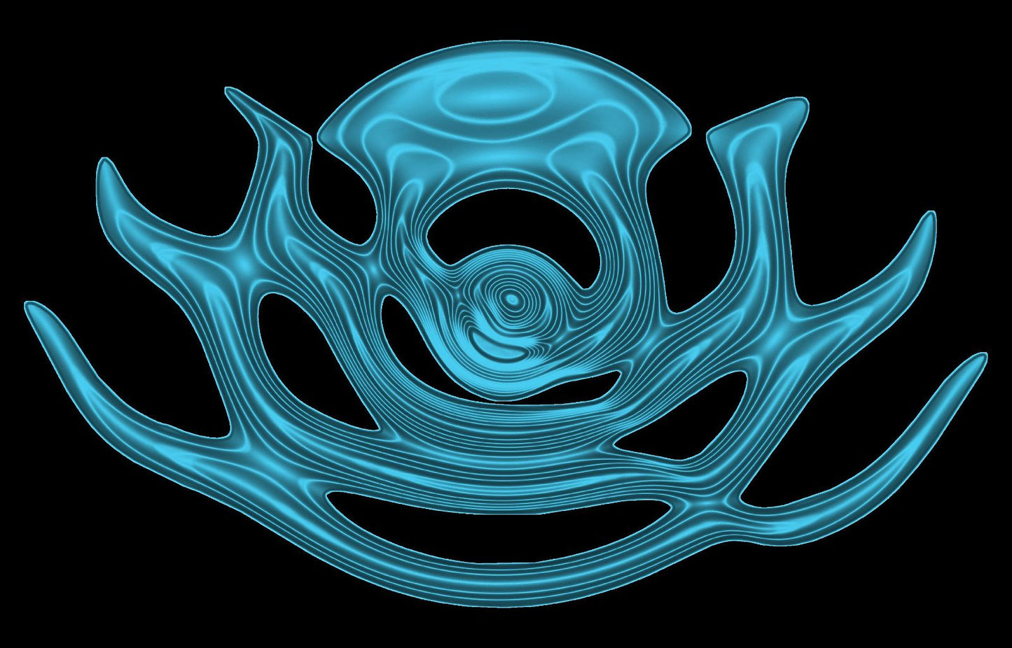 JANIV01 Decorative abstract 3D relief op art sculpture model for CNC machining - Bonitum CNC Model Studio