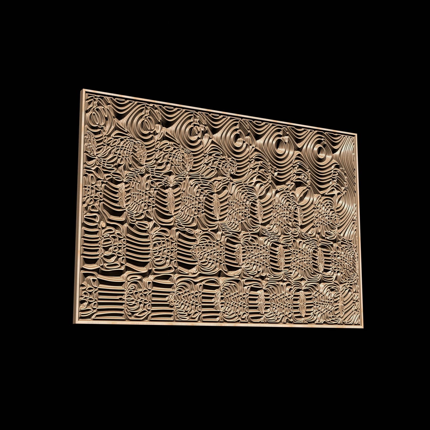 Jungle114 Wavy pattern Vector file for V- bit carving with software Vectric Aspire, Cut3D, ArtCAM - Bonitum CNC Model Studio