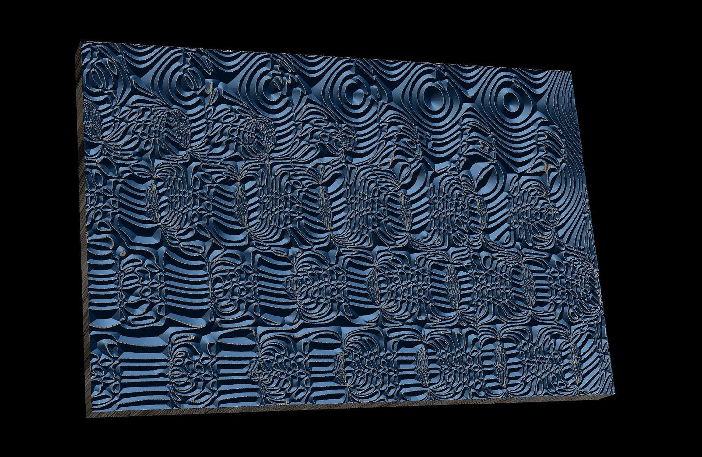 Jungle114 Wavy pattern Vector file for V- bit carving with software Vectric Aspire, Cut3D, ArtCAM - Bonitum CNC Model Studio