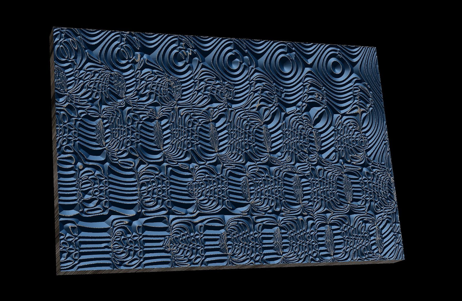 Jungle114 Wavy pattern Vector file for V- bit carving with software Vectric Aspire, Cut3D, ArtCAM - Bonitum CNC Model Studio