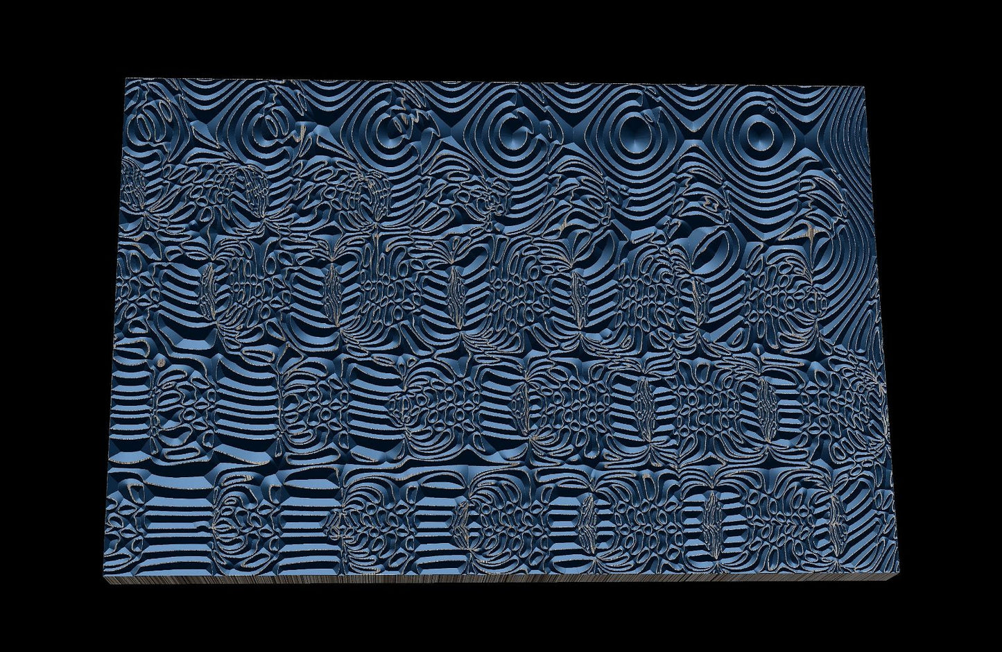 Jungle114 Wavy pattern Vector file for V- bit carving with software Vectric Aspire, Cut3D, ArtCAM - Bonitum CNC Model Studio