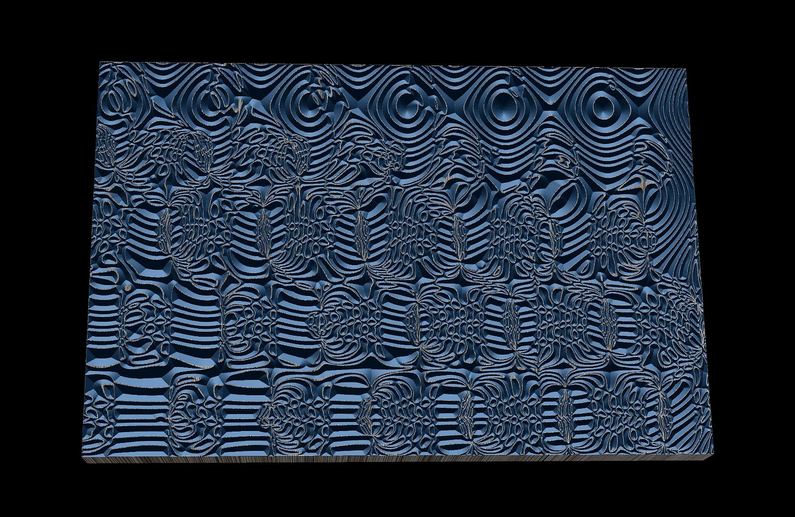 Jungle114 Wavy pattern Vector file for V- bit carving with software Vectric Aspire, Cut3D, ArtCAM - Bonitum CNC Model Studio