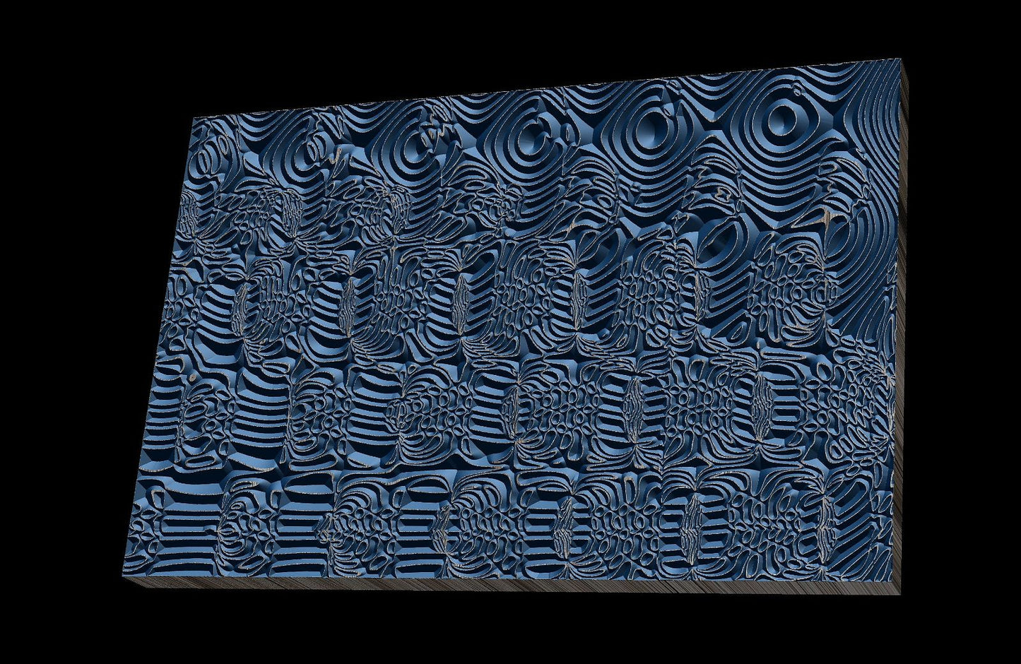 Jungle114 Wavy pattern Vector file for V- bit carving with software Vectric Aspire, Cut3D, ArtCAM - Bonitum CNC Model Studio
