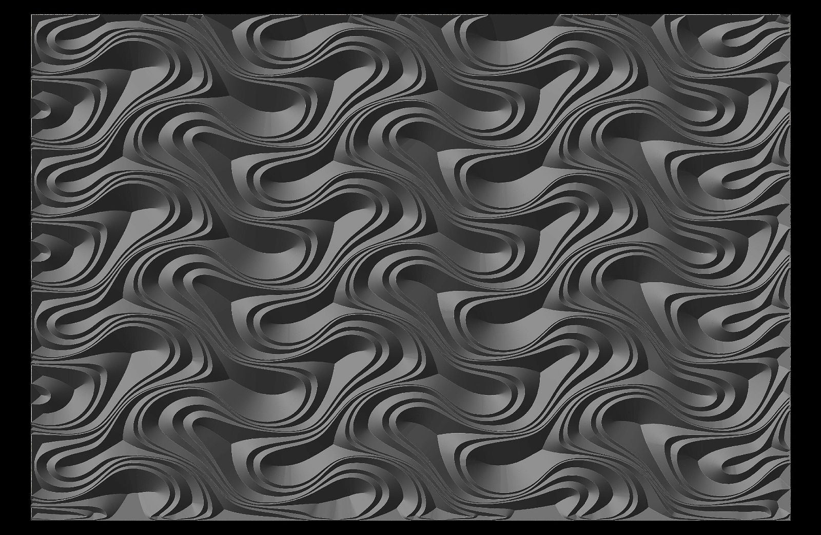 Jungle122-S6 Wavy pattern Vector file for V- bit carving with software Vectric Aspire, Cut3D, ArtCAM - Bonitum CNC Model Studio