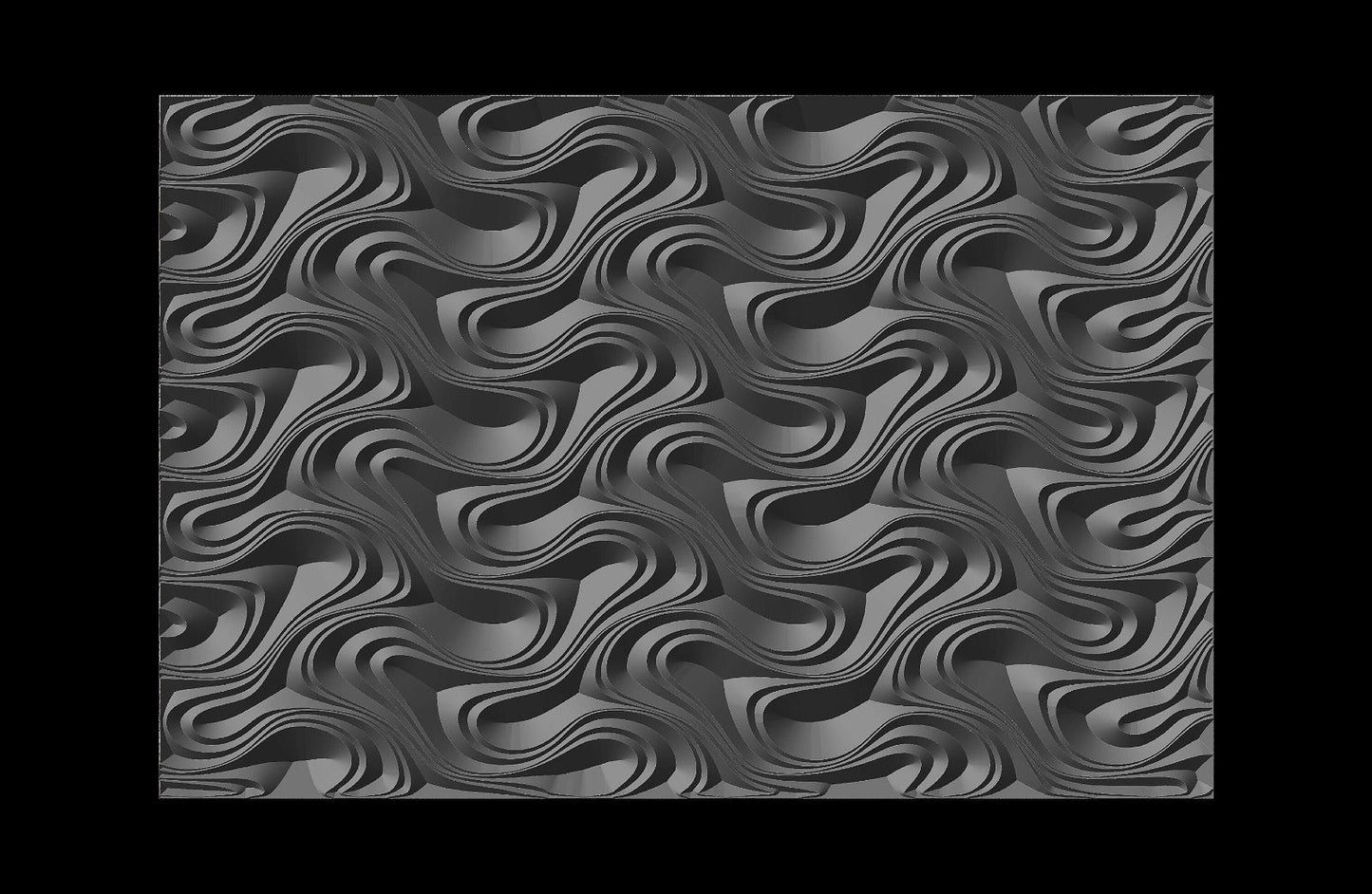 Jungle122-S6 Wavy pattern Vector file for V- bit carving with software Vectric Aspire, Cut3D, ArtCAM - Bonitum CNC Model Studio