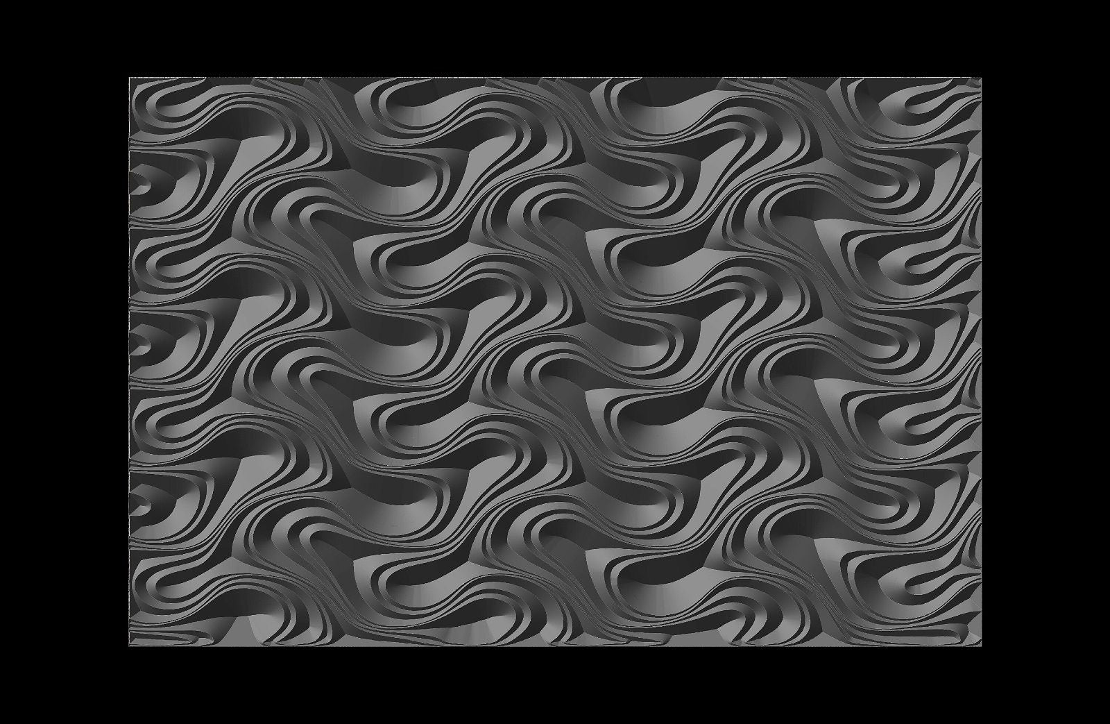 Jungle122-S6 Wavy pattern Vector file for V- bit carving with software Vectric Aspire, Cut3D, ArtCAM - Bonitum CNC Model Studio