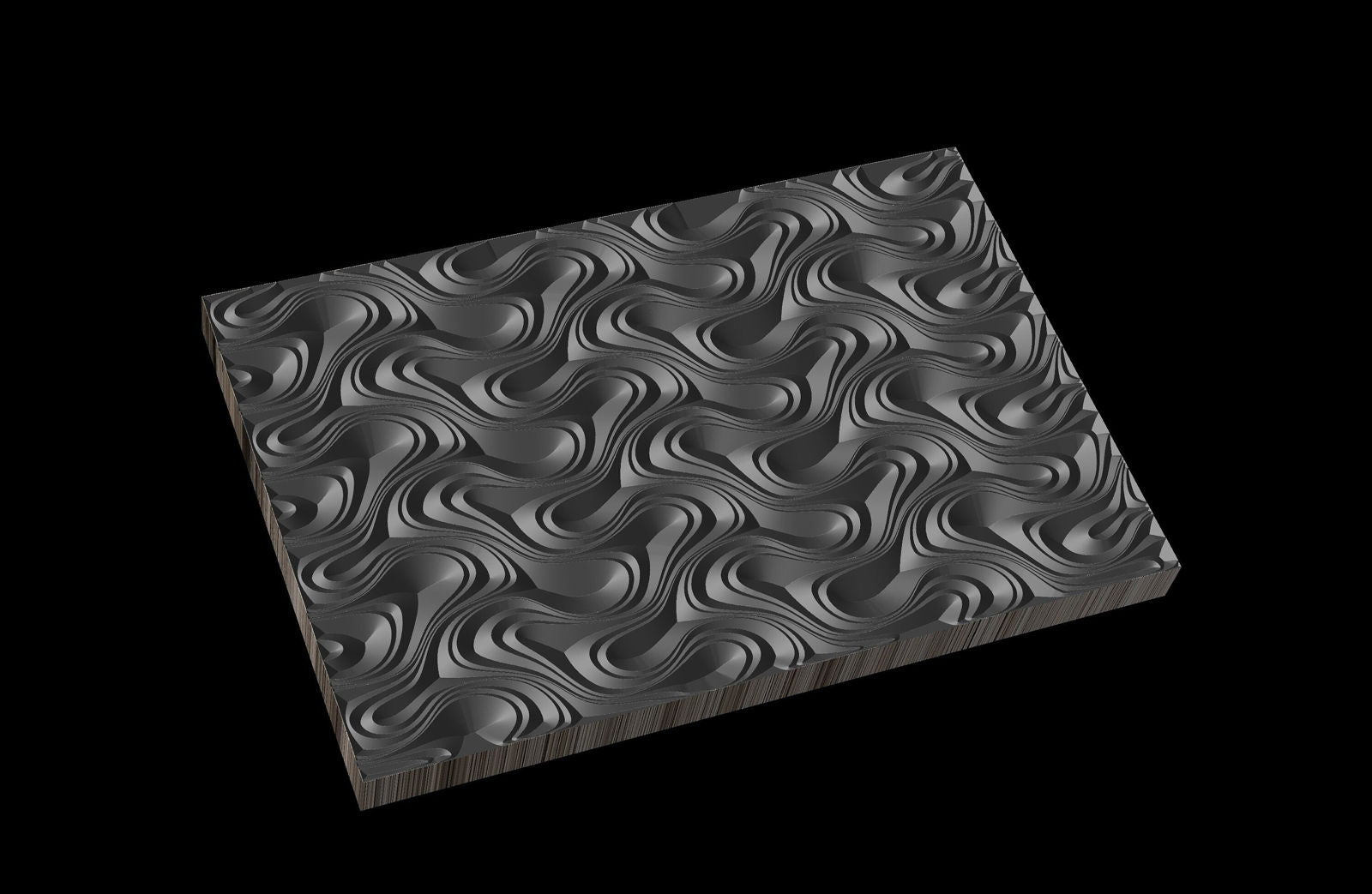 Jungle122-S6 Wavy pattern Vector file for V- bit carving with software Vectric Aspire, Cut3D, ArtCAM - Bonitum CNC Model Studio