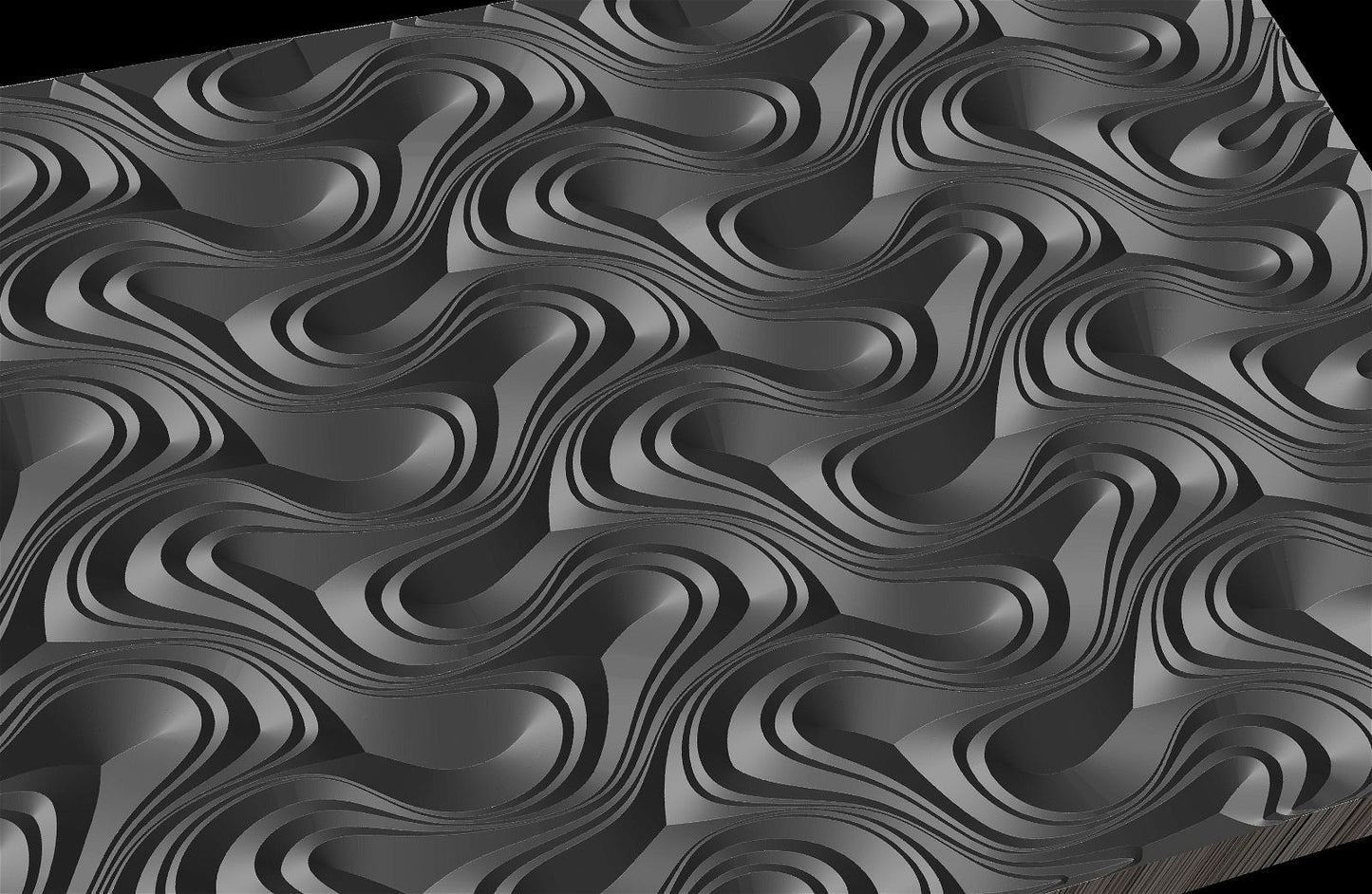 Jungle122-S6 Wavy pattern Vector file for V- bit carving with software Vectric Aspire, Cut3D, ArtCAM - Bonitum CNC Model Studio