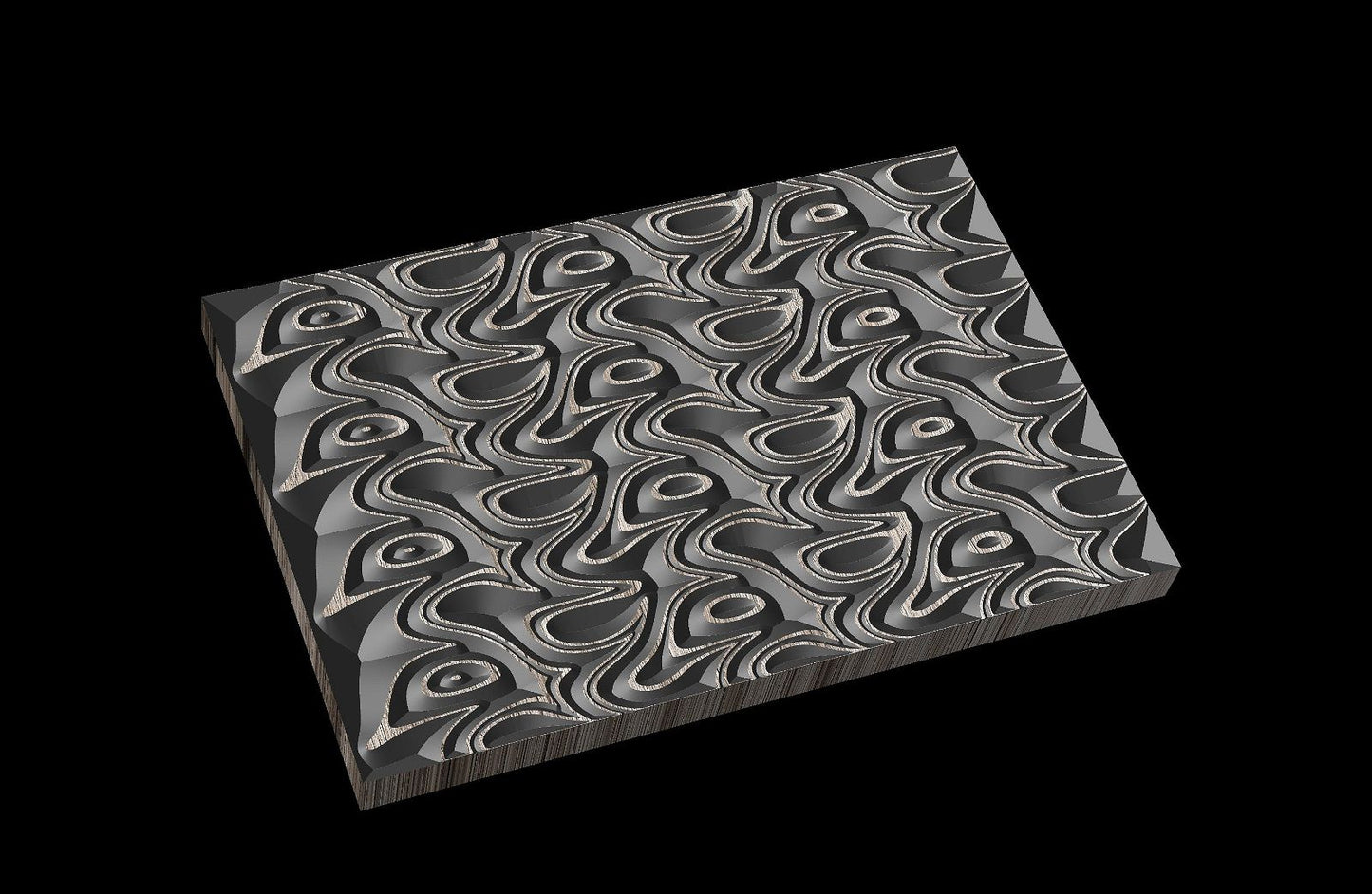 Jungle125-S5 Wavy pattern Vector file for V- bit carving with software Vectric Aspire, Cut3D, ArtCAM - Bonitum CNC Model Studio