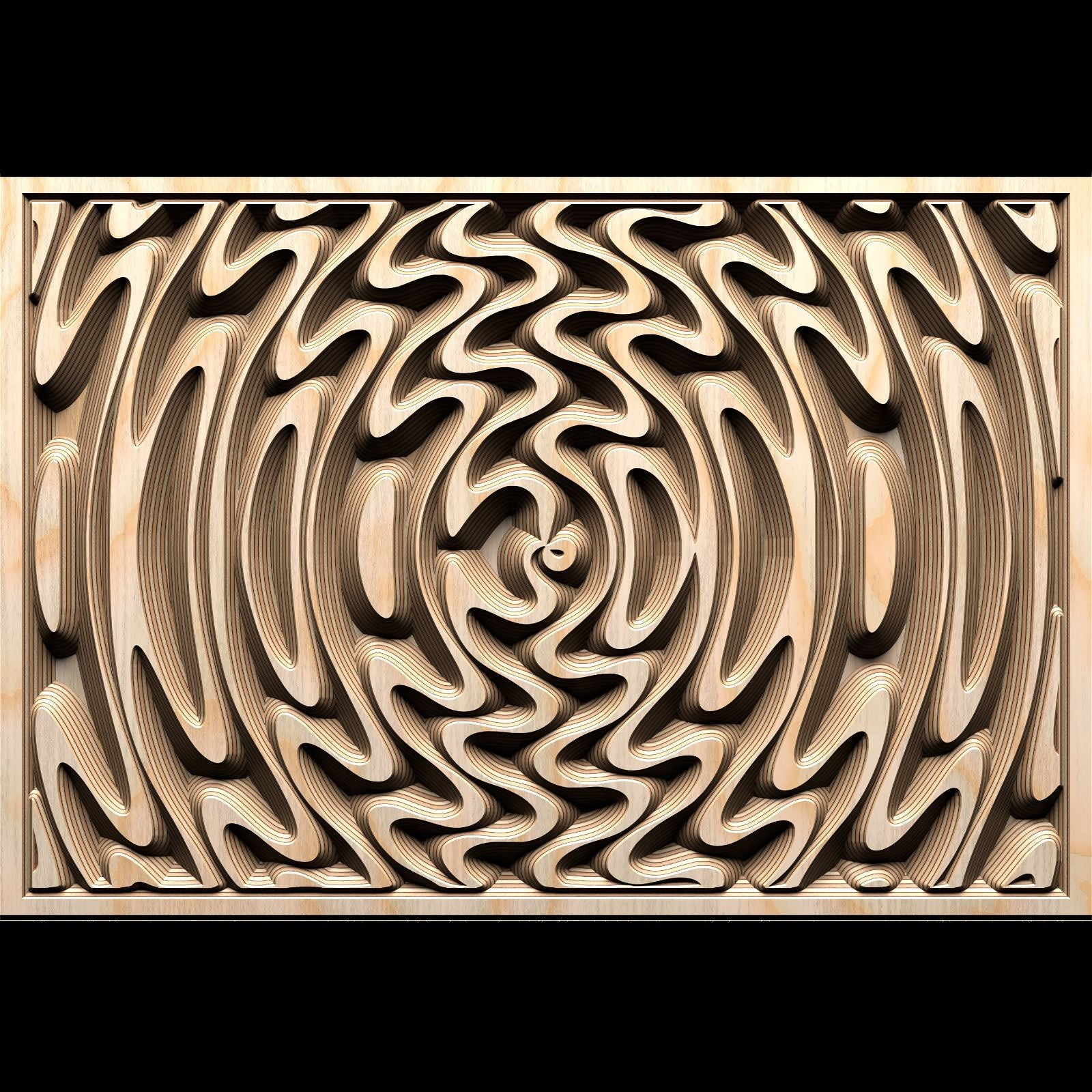 Jungle126-S6 Wavy pattern Vector file for V- bit carving with software Vectric Aspire, Cut3D, ArtCAM - Bonitum CNC Model Studio