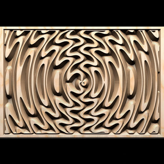 Jungle126-S6 Wavy pattern Vector file for V- bit carving with software Vectric Aspire, Cut3D, ArtCAM - Bonitum CNC Model Studio