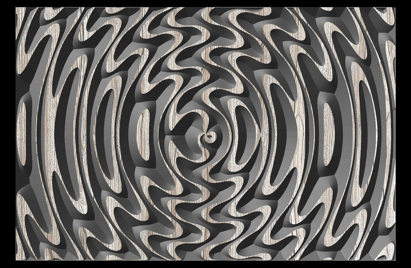 Jungle126-S6 Wavy pattern Vector file for V- bit carving with software Vectric Aspire, Cut3D, ArtCAM - Bonitum CNC Model Studio