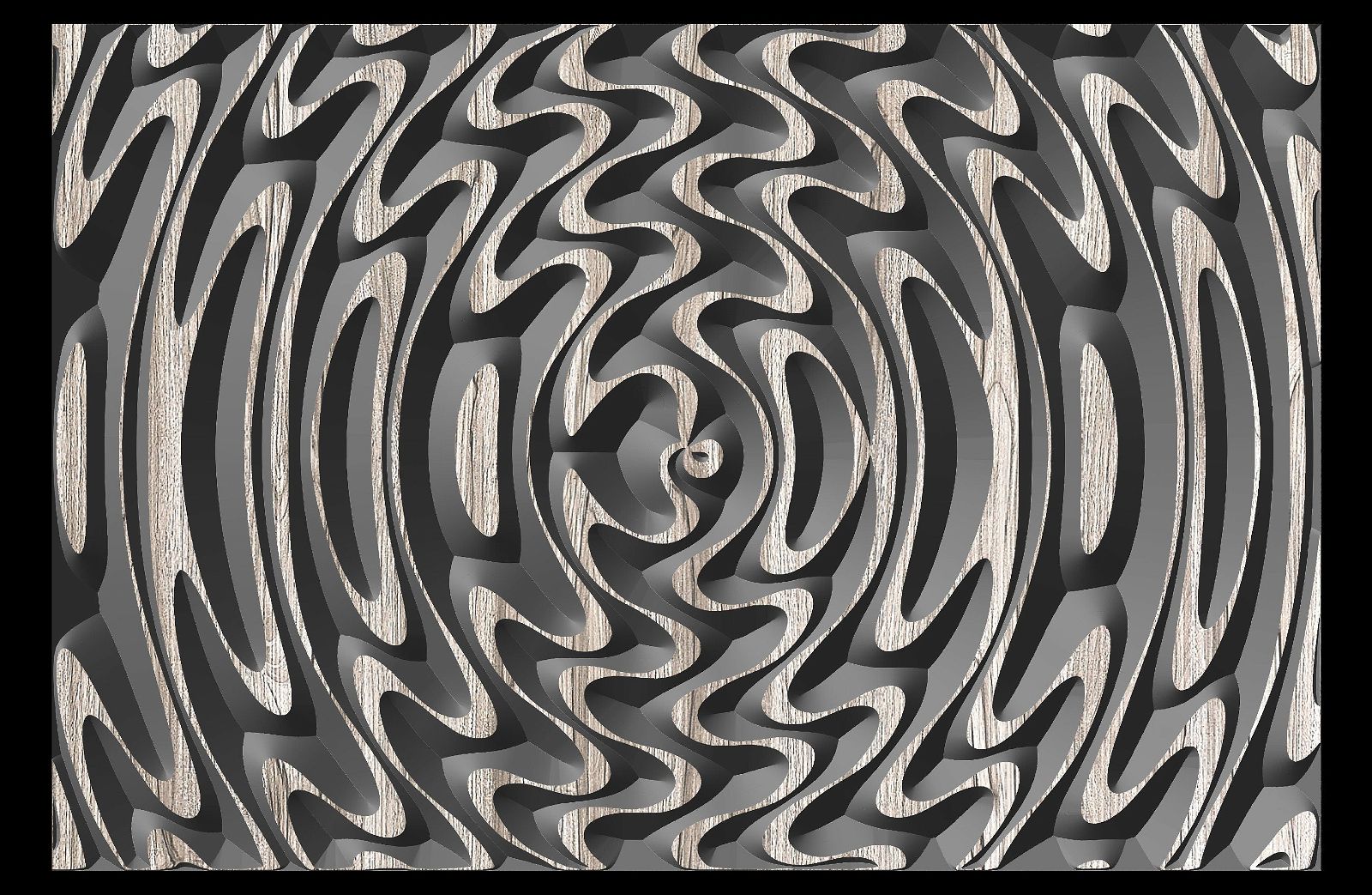Jungle126-S6 Wavy pattern Vector file for V- bit carving with software Vectric Aspire, Cut3D, ArtCAM - Bonitum CNC Model Studio