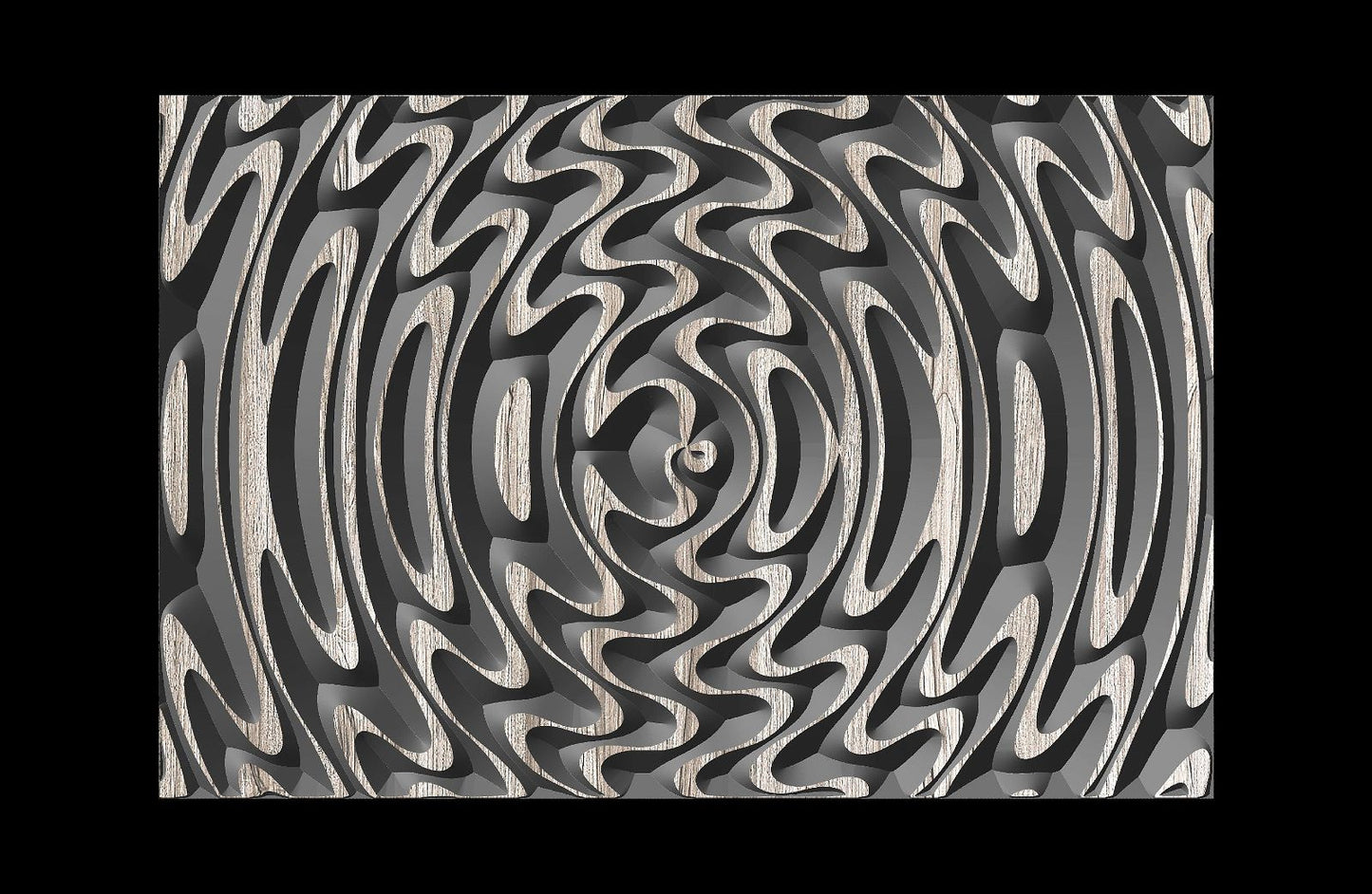 Jungle126-S6 Wavy pattern Vector file for V- bit carving with software Vectric Aspire, Cut3D, ArtCAM - Bonitum CNC Model Studio