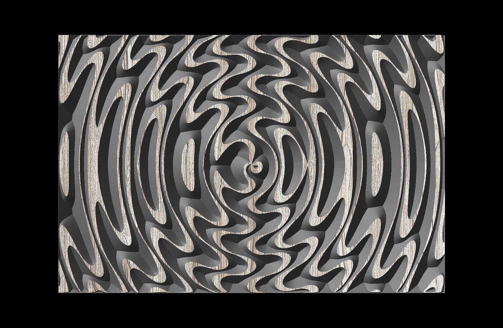 Jungle126-S6 Wavy pattern Vector file for V- bit carving with software Vectric Aspire, Cut3D, ArtCAM - Bonitum CNC Model Studio