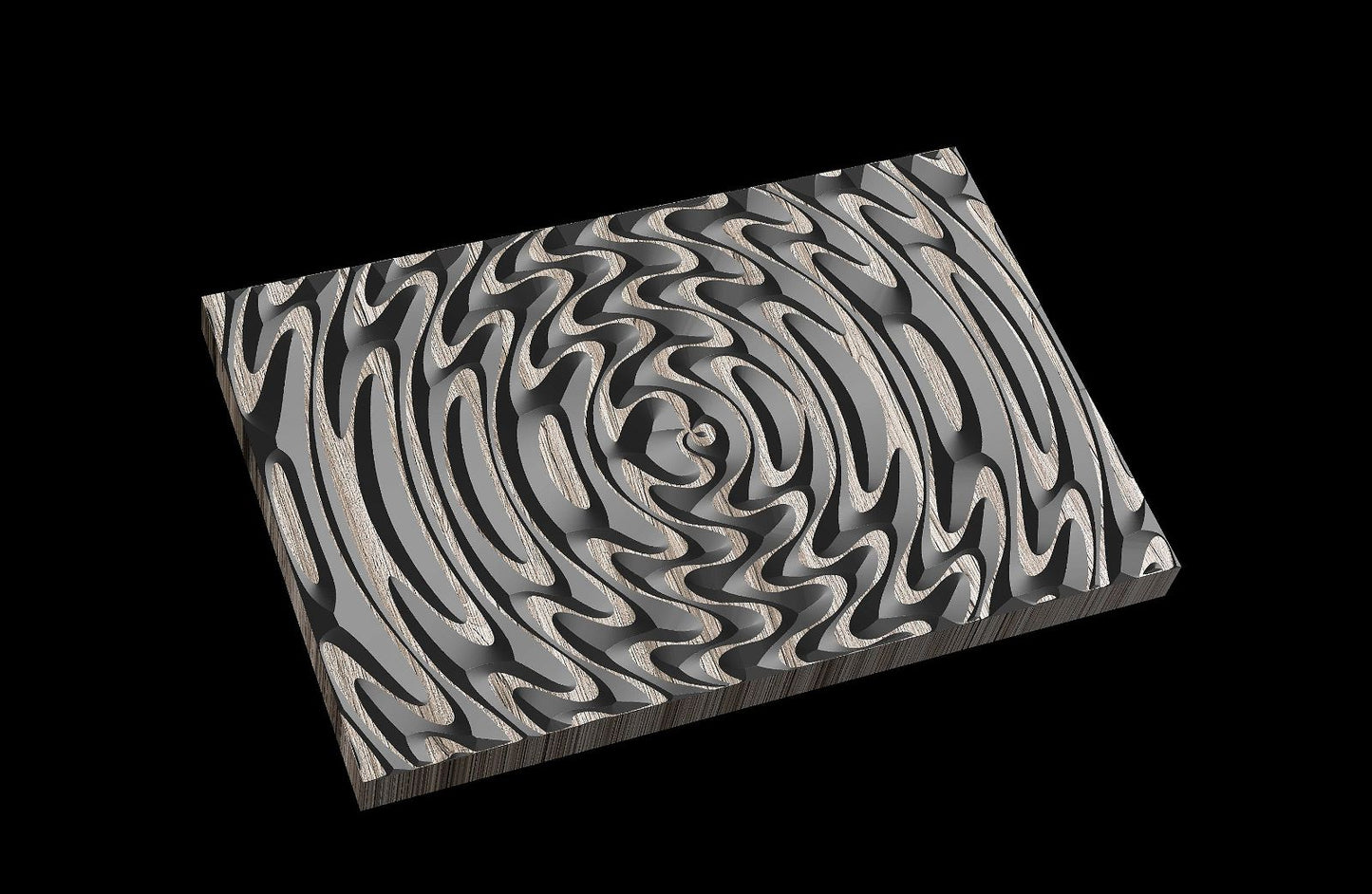 Jungle126-S6 Wavy pattern Vector file for V- bit carving with software Vectric Aspire, Cut3D, ArtCAM - Bonitum CNC Model Studio