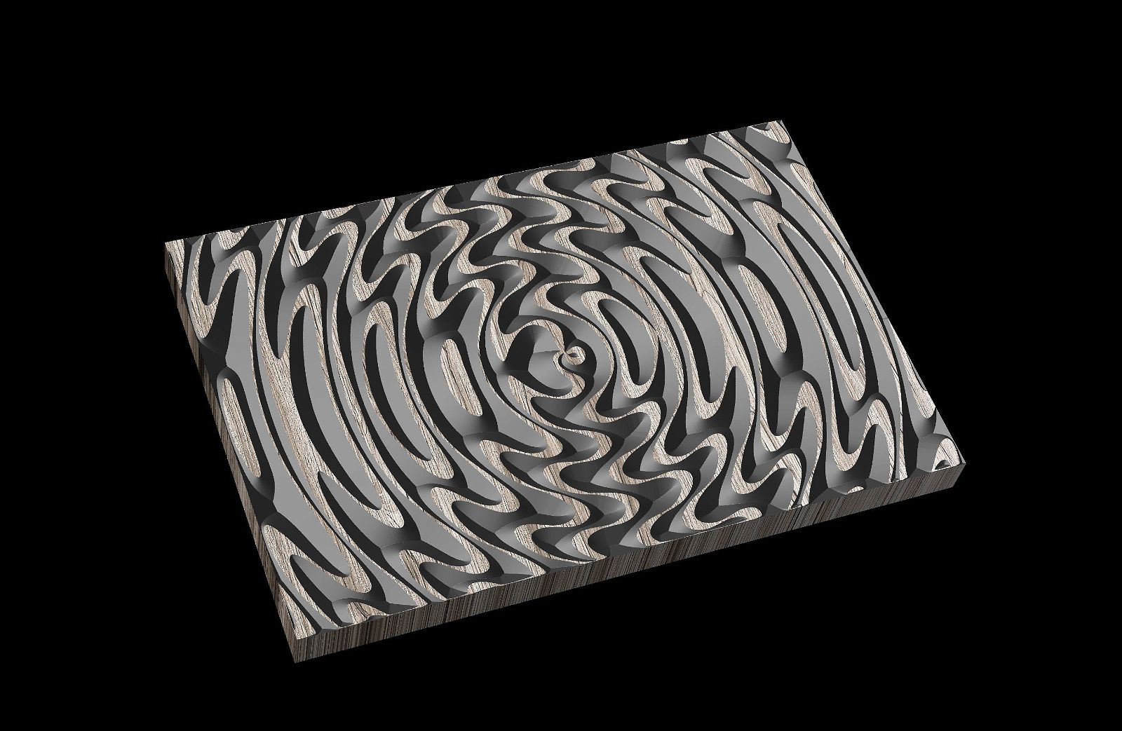 Jungle126-S6 Wavy pattern Vector file for V- bit carving with software Vectric Aspire, Cut3D, ArtCAM - Bonitum CNC Model Studio