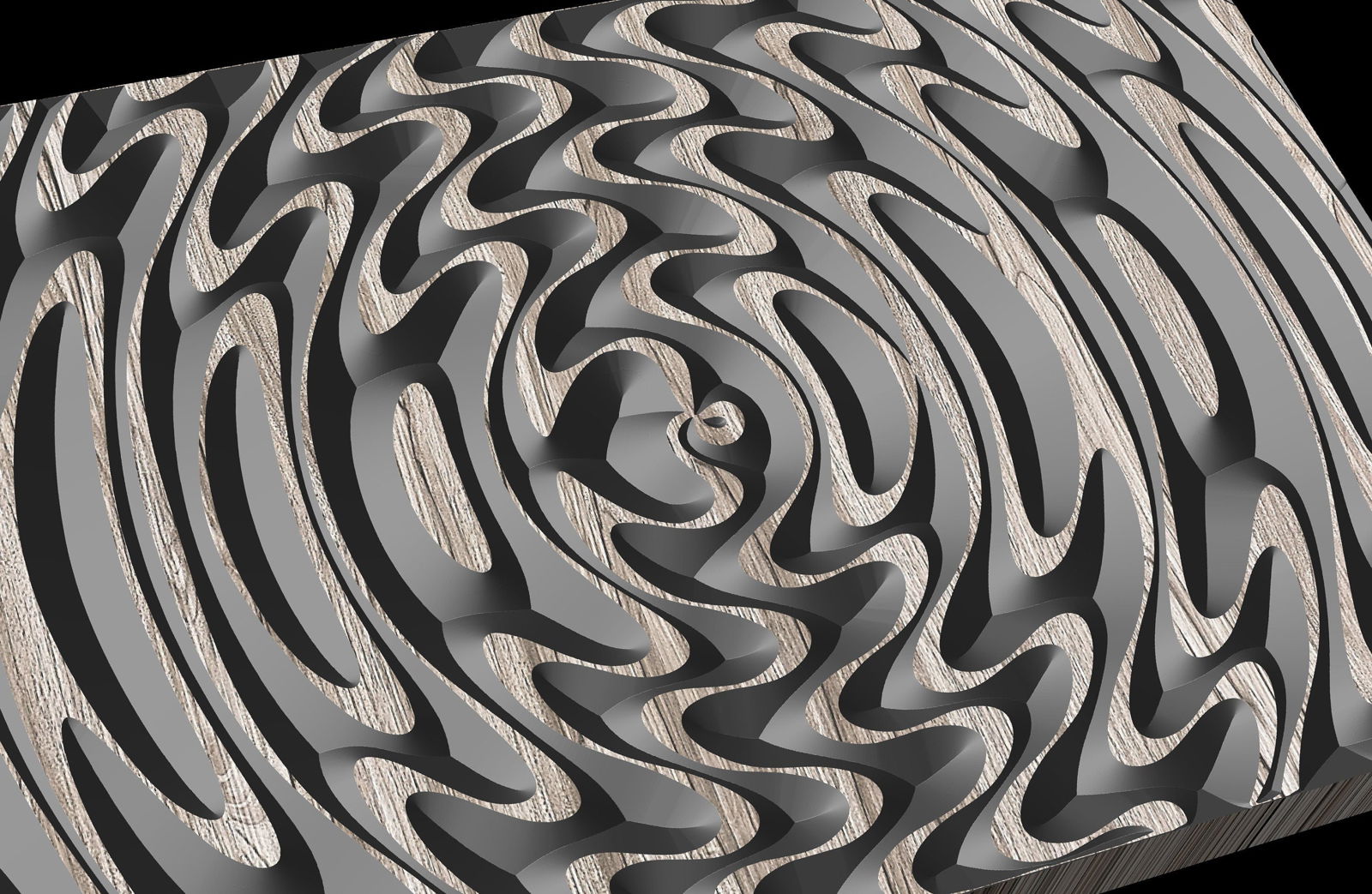 Jungle126-S6 Wavy pattern Vector file for V- bit carving with software Vectric Aspire, Cut3D, ArtCAM - Bonitum CNC Model Studio