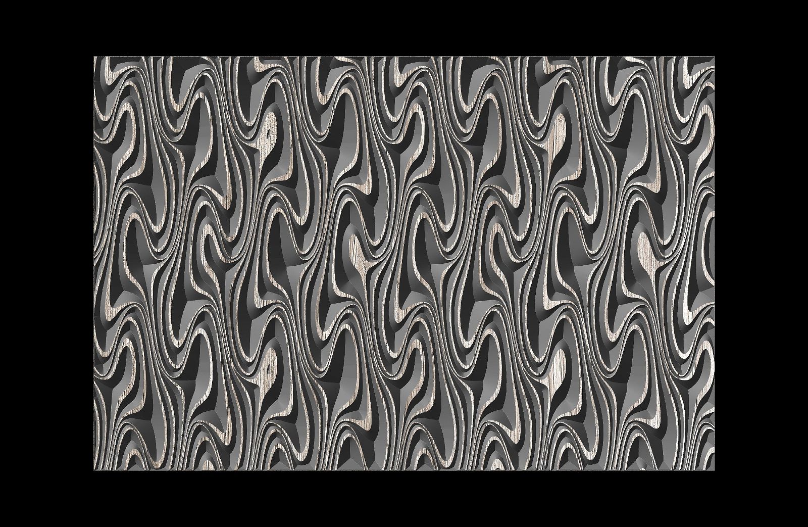Jungle129-S6 Wavy pattern Vector file for V- bit carving with software Vectric Aspire, Cut3D, ArtCAM - Bonitum CNC Model Studio