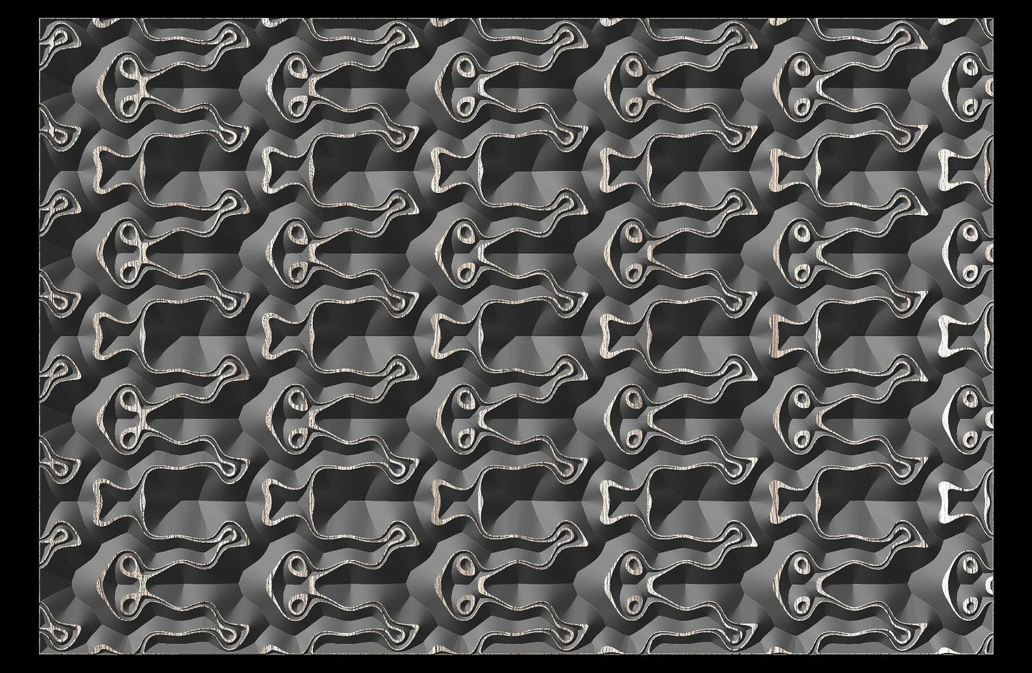 Jungle131-S7 Wavy pattern Vector file for V- bit carving with software Vectric Aspire, Cut3D, ArtCAM - Bonitum CNC Model Studio