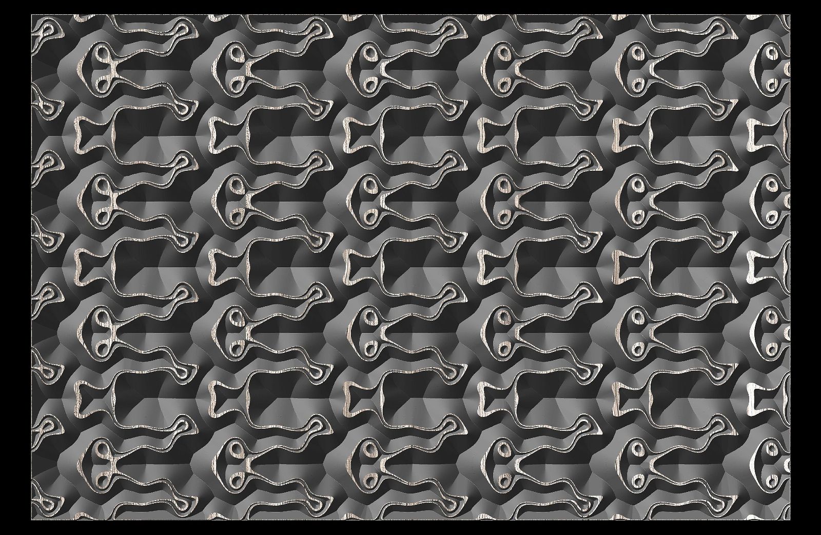 Jungle131-S7 Wavy pattern Vector file for V- bit carving with software Vectric Aspire, Cut3D, ArtCAM - Bonitum CNC Model Studio